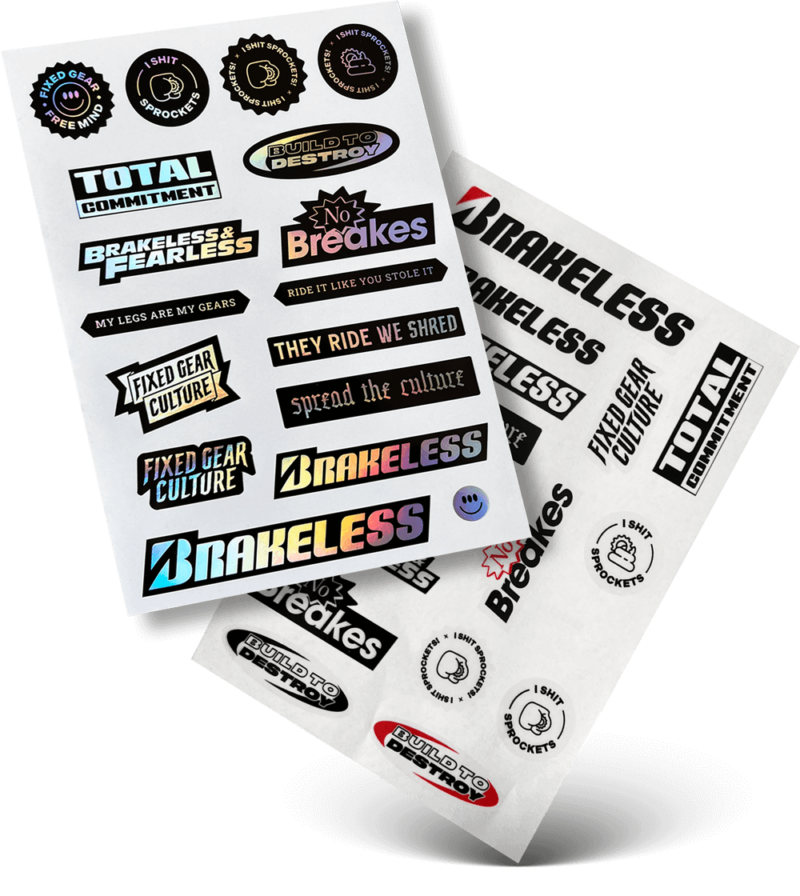 Brakeless / No Brakes Sticker Pack