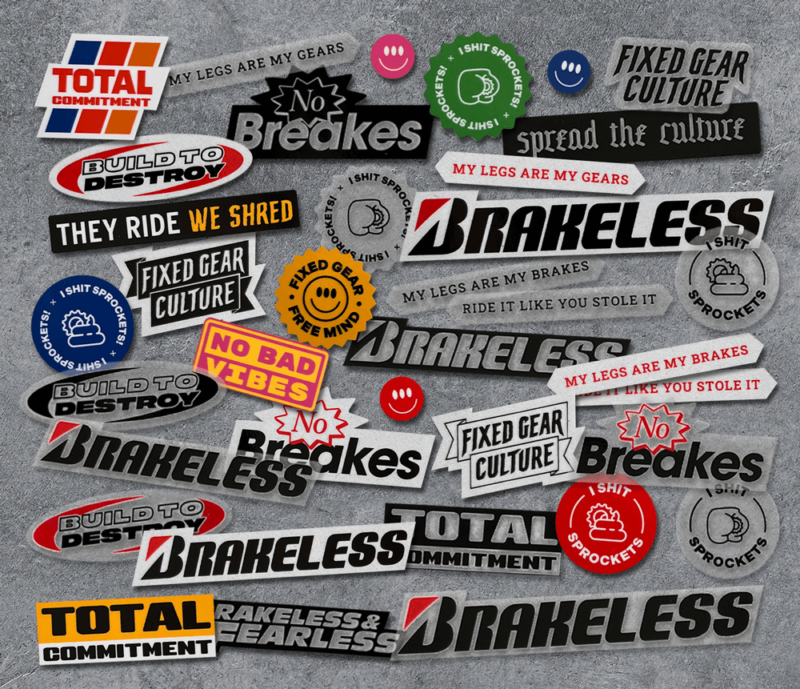 Fixed Gear Sticker Pack Transparent & Color