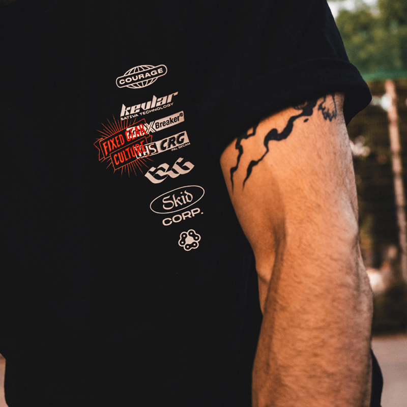 Courage Cycling Club + Fixed Gear Culture Collaboration T-Shirt "They Talk We Ride / Shred"